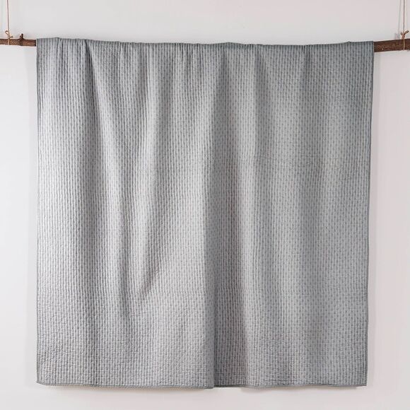 Levtex Home Cross Stitch 3 Piece Gray King Quilt Set NWT - Picture 4 of 9